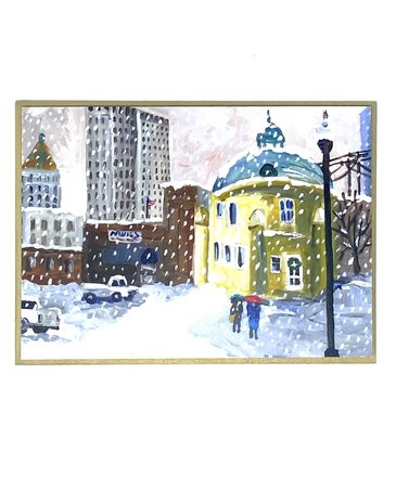 Tulsa In Ink Blue Dome Holiday Card
