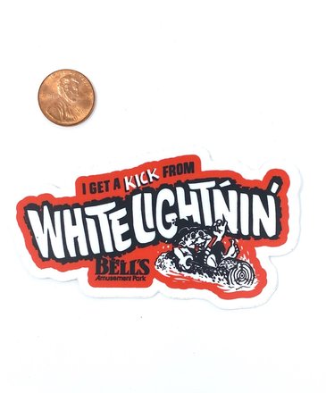 Bell's Amusement Park White Lightnin Sticker