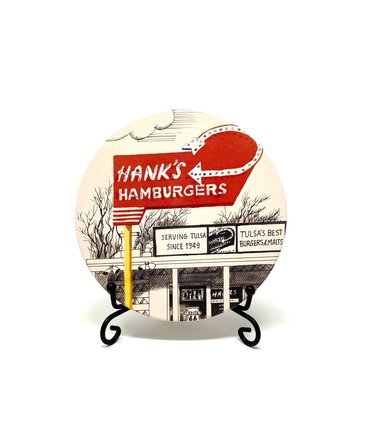 Tulsa In Ink Hanks Hamburgers Coaster