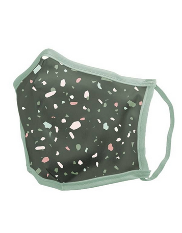Talking Out Of Turn Face Mask Terrazzo Green