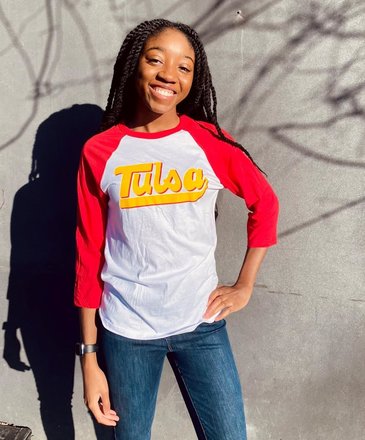 Ida Red Tulsa Baseball Script Raglan