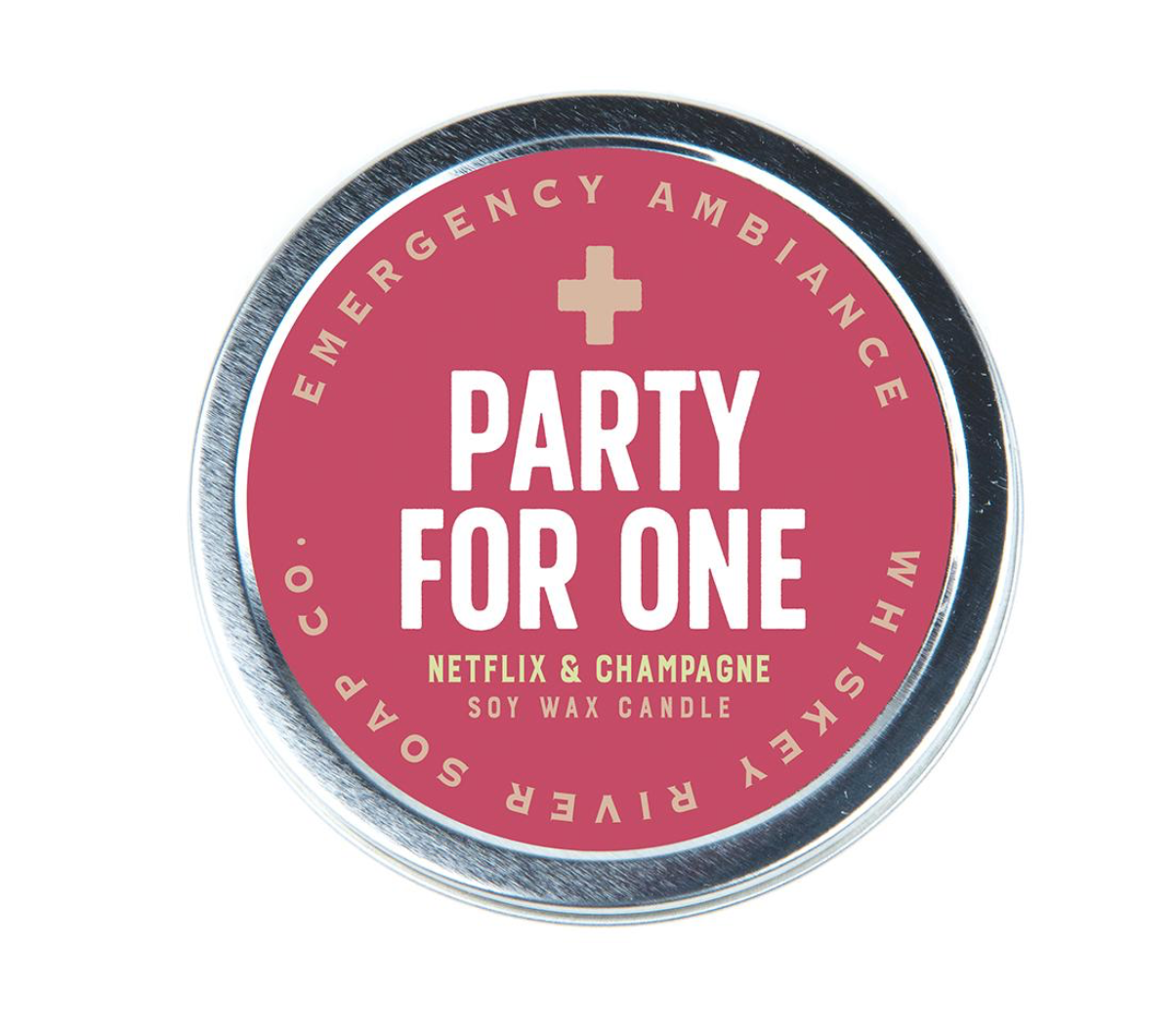 Whiskey River Soap Company Party For One Candle Tin