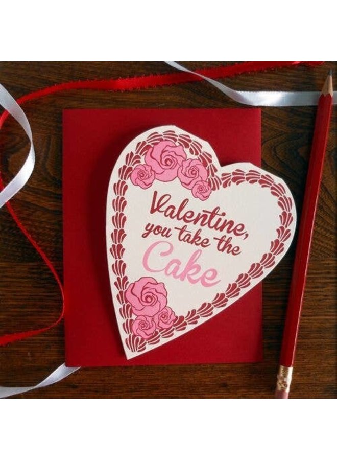 Heart Shaped Cake Valentine Card