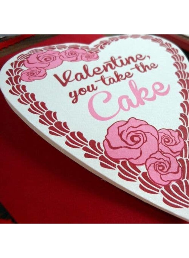 Heart Shaped Cake Valentine Card