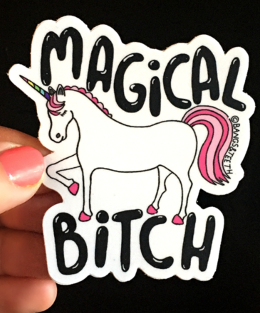Bangs & Teeth Magical Bitch Sticker