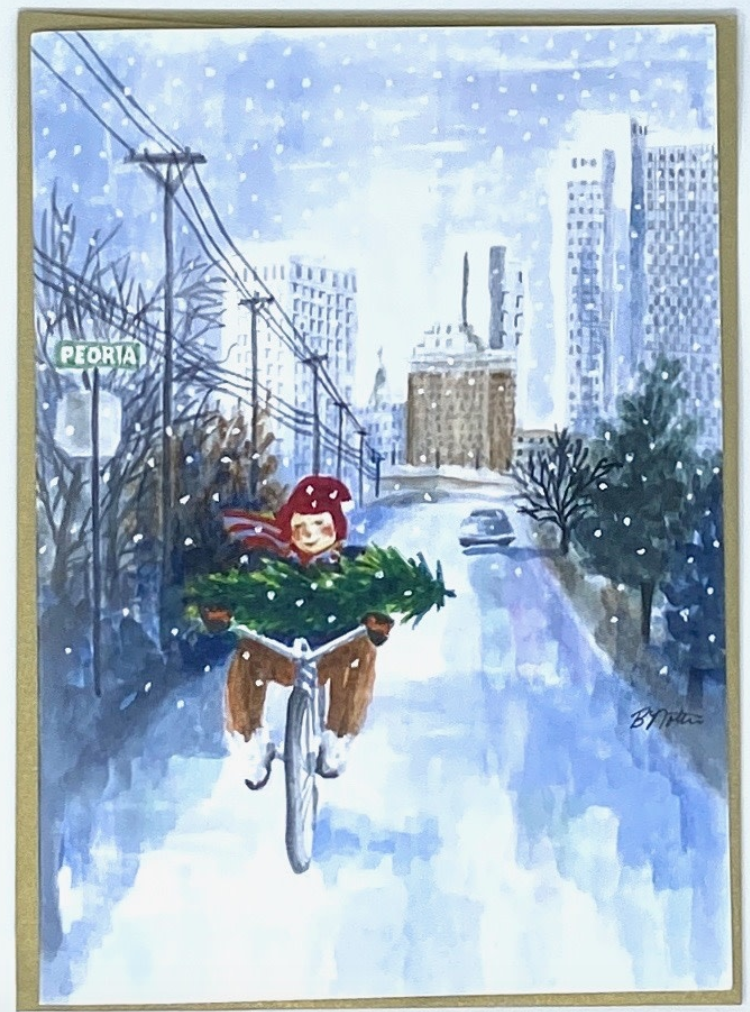 Tulsa In Ink Bicycle On Peoria Holiday Card