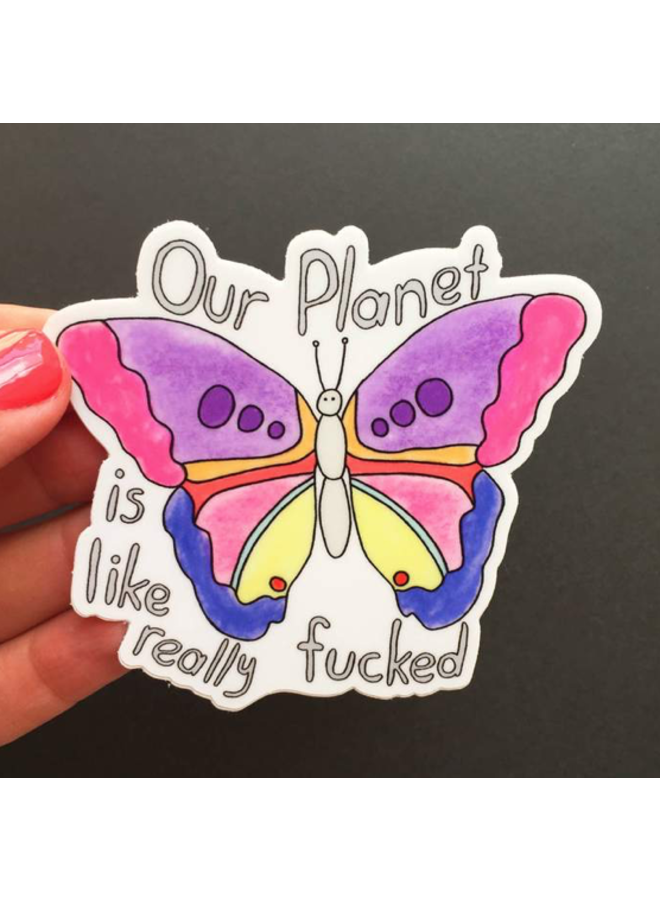 Butterfly Planet Sticker