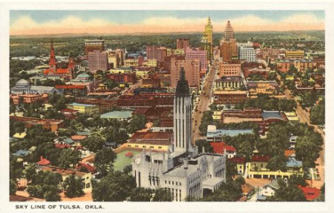 Found Image Press Skyline Of Tulsa Vintage Postcard