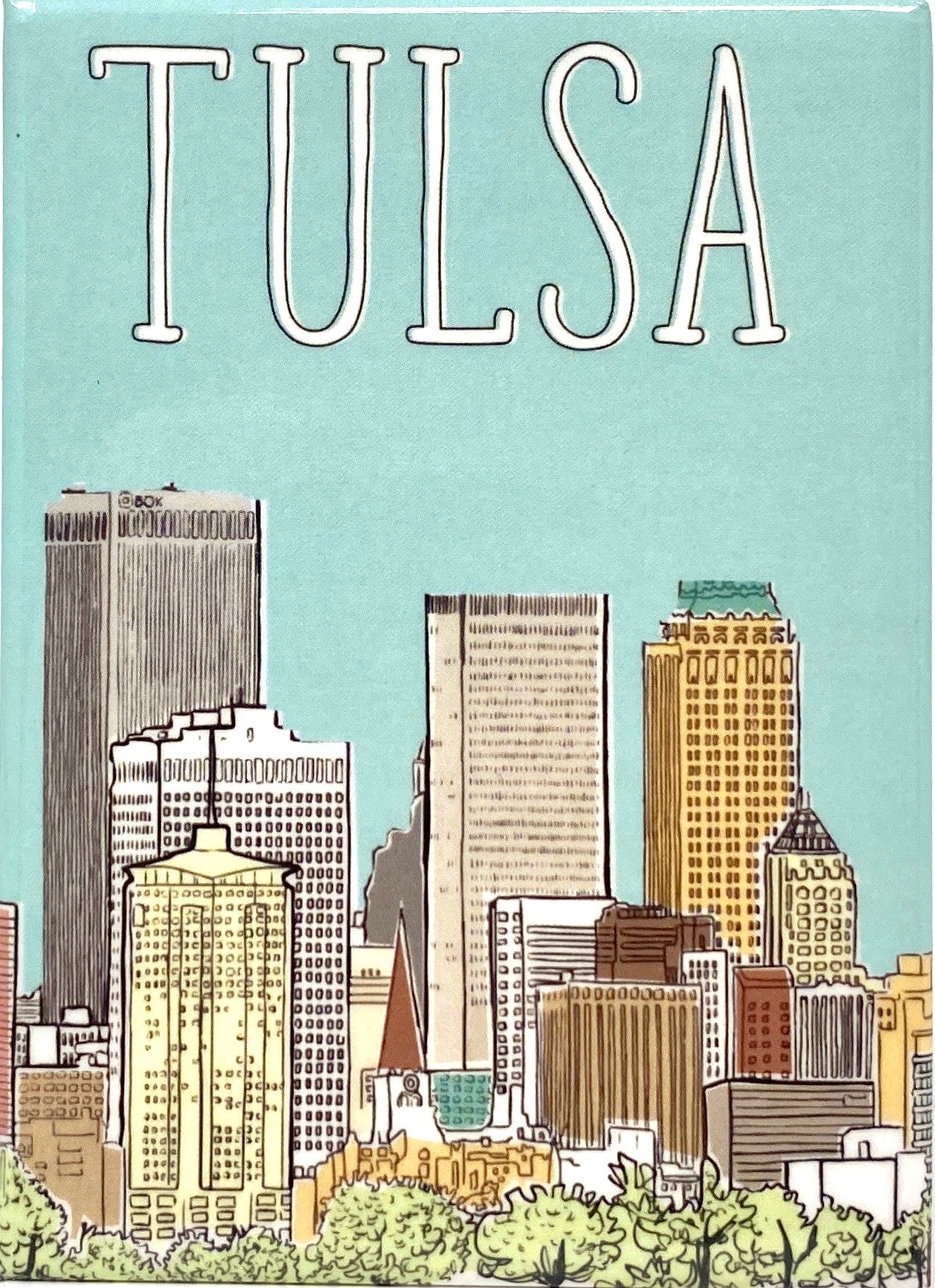 Ida Red Tulsa Skyline Coloring Book Magnet