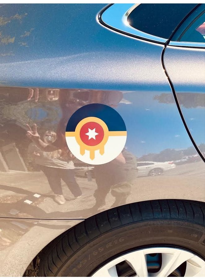 Tulsa Flag Car Magnet