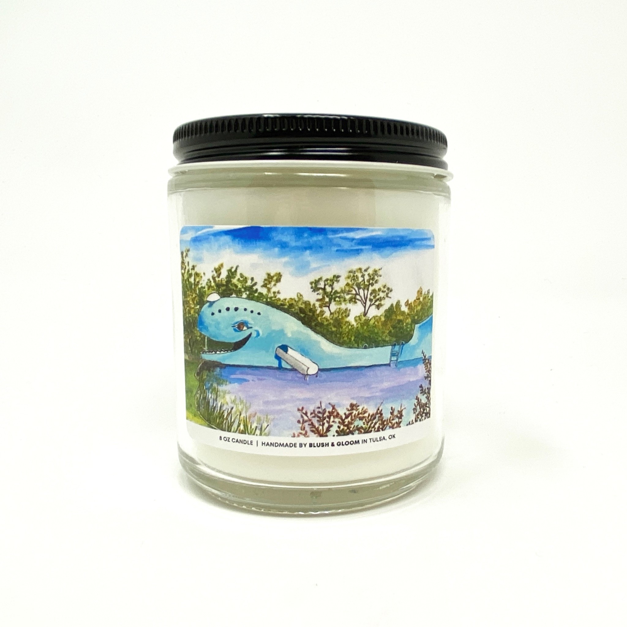 Tulsa In Ink Blue Whale Candle 8oz