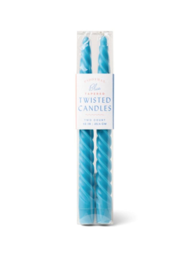 Twisted Taper 10" Tall Blue Candles/ 2 Pack