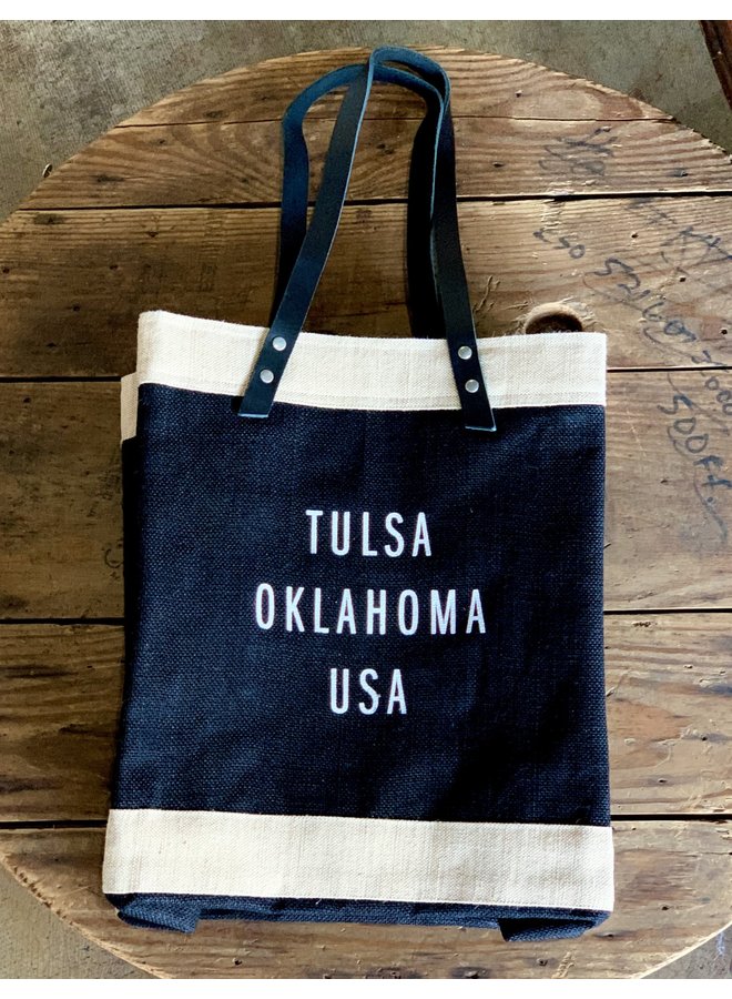 Tulsa City Market Bag- Black