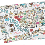 Fish Kiss Oklahoma Map Tea Towel