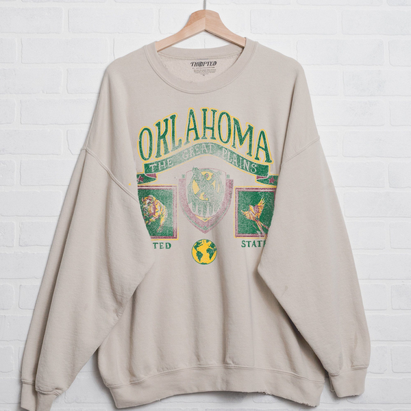 OSU Cowboys Prep Patch Gray Thrifted Sweatshirt - S