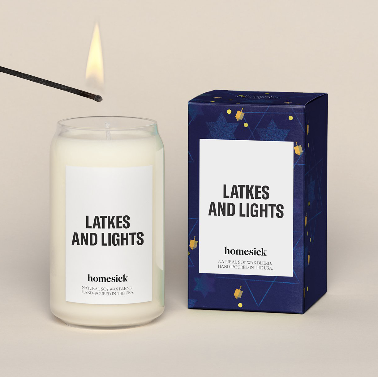 Homesick Latkes and Lights Candle