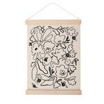 Fringe Messy Flower Canvas Wall Hanging