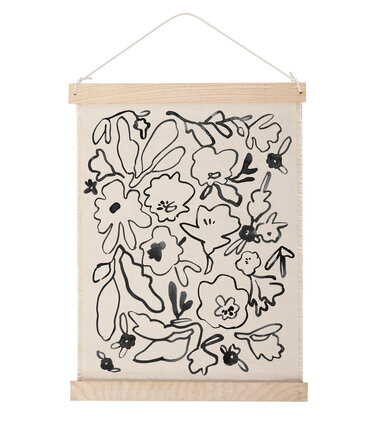 Fringe Messy Flower Canvas Wall Hanging