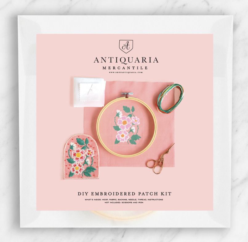 Antiquaria DIY Rose Embroidery Patch Kit