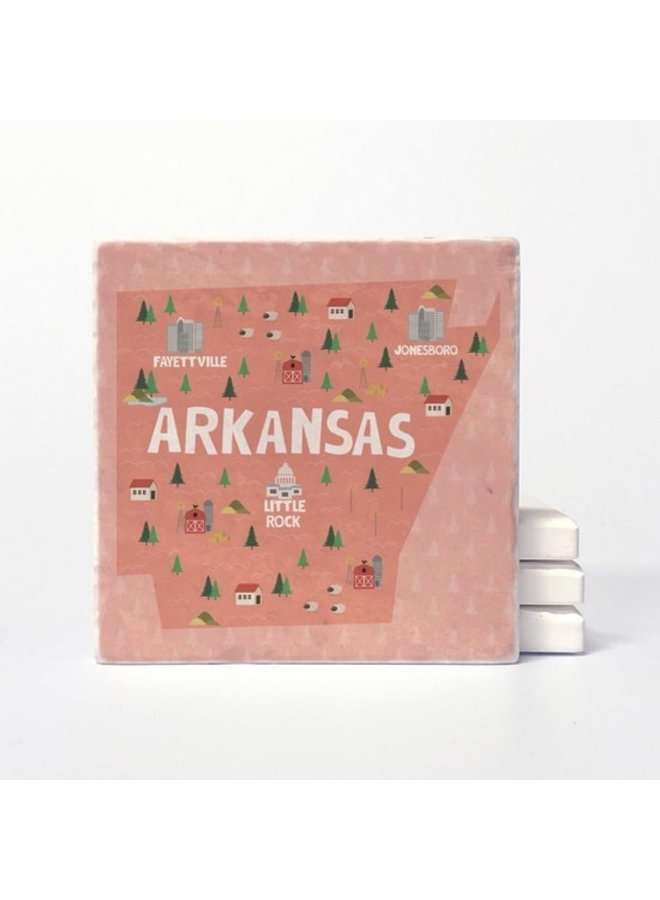 Arkansas State Illustration Coasters