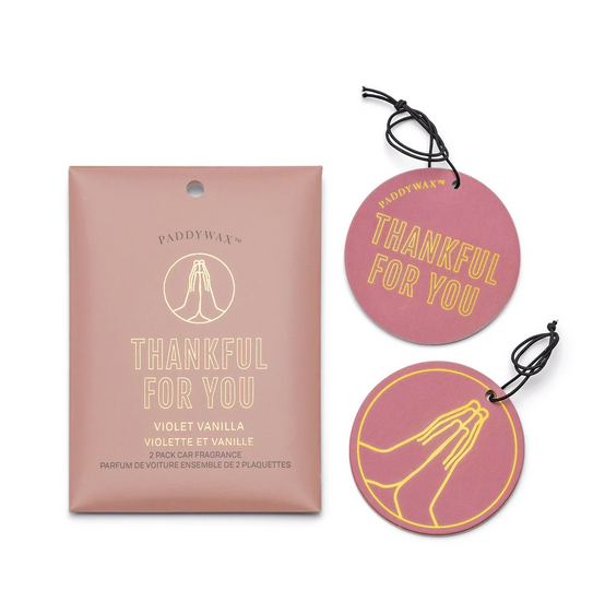 Paddywax IMPRESSIONS MAUVE “THANKFUL FOR YOU” CAR FRAGRANCE, 2/PK - VIOLET VANILLA
