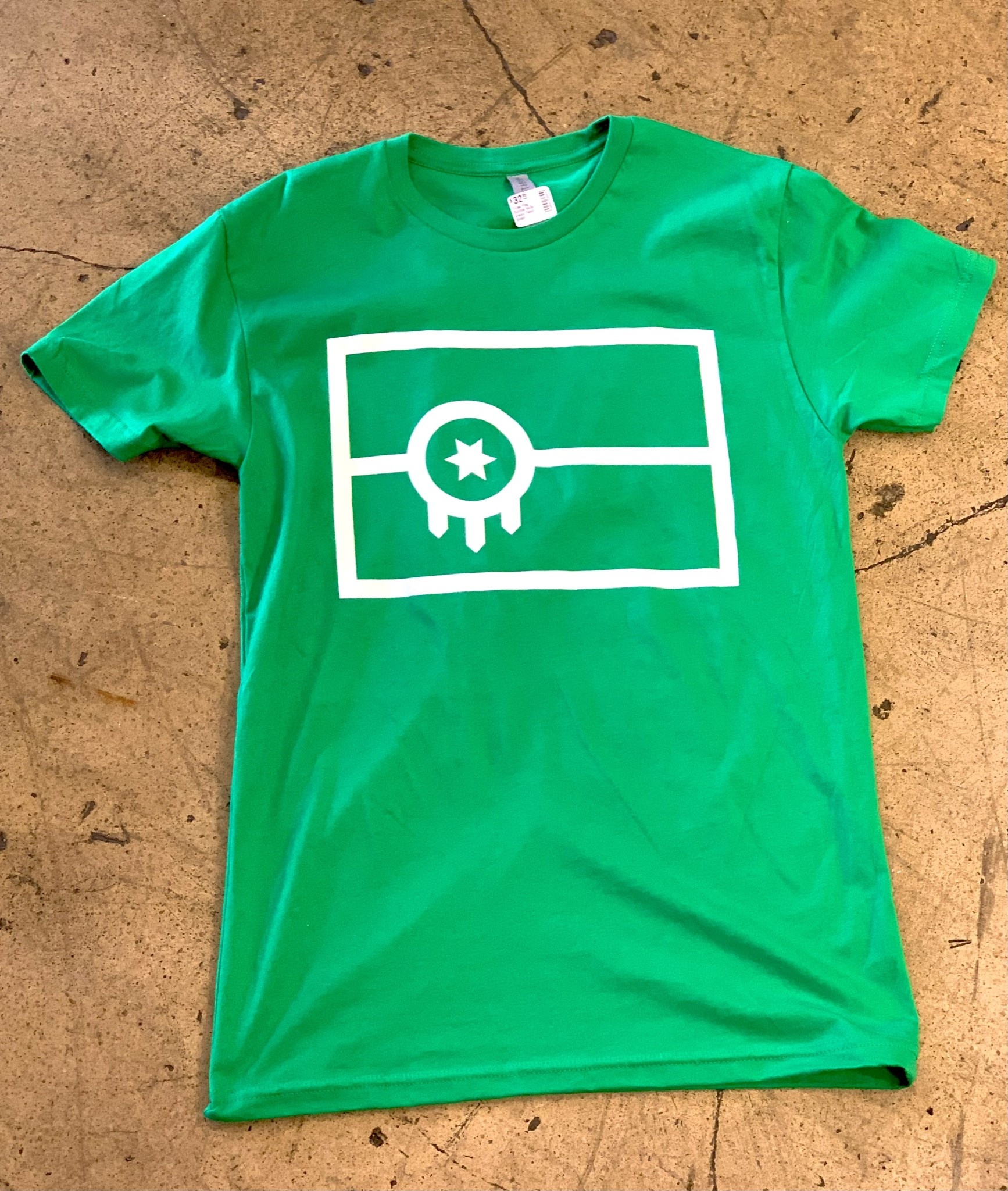 Ida Red Tulsa Flag Outline Kelly Green Tshirt