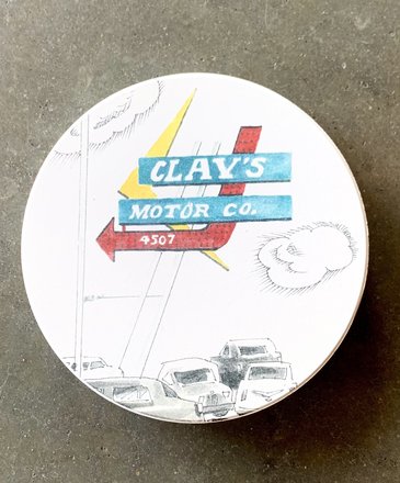 Tulsa In Ink Clay Motor Co Coaster