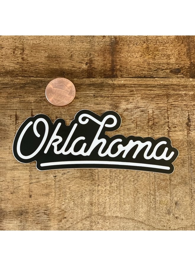 Oklahoma Cut Script Sticker