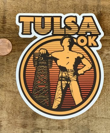 Ida Red Tulsa Driller Sticker on White