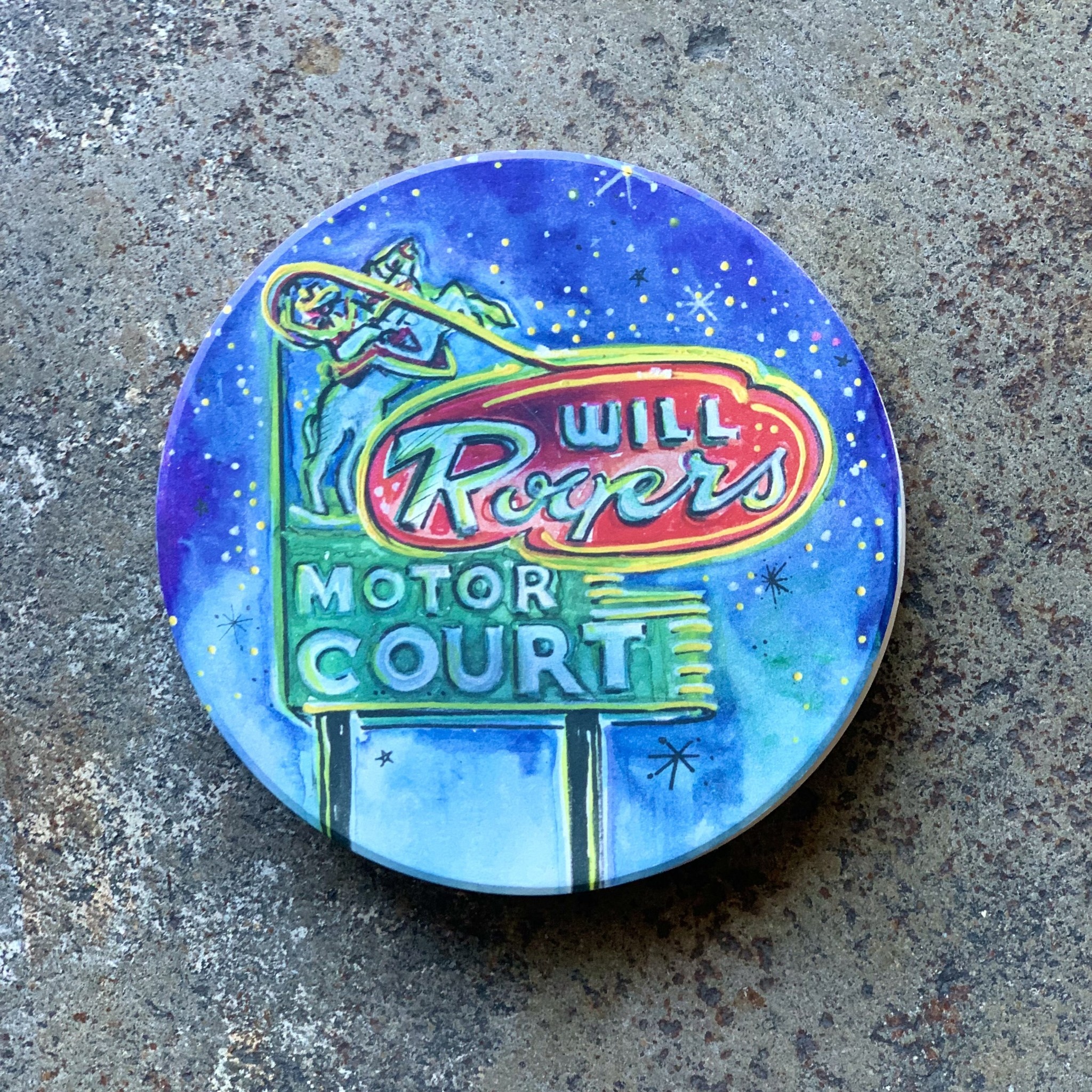Tulsa In Ink Will Rogers Motorcourt Coaster