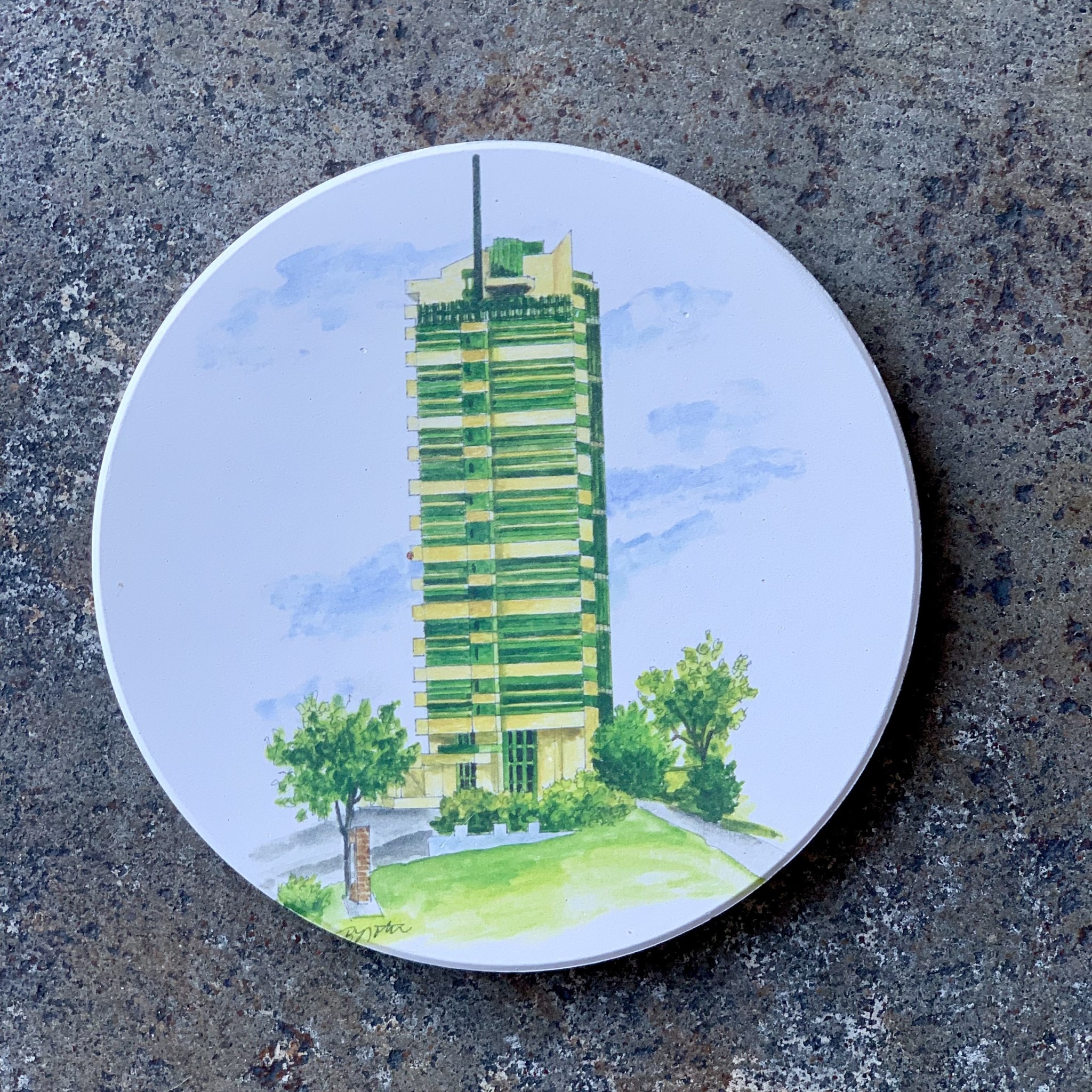 Tulsa In Ink Price Tower Coaster