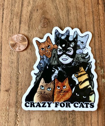 What's His Name Crazy for Cats Sticker