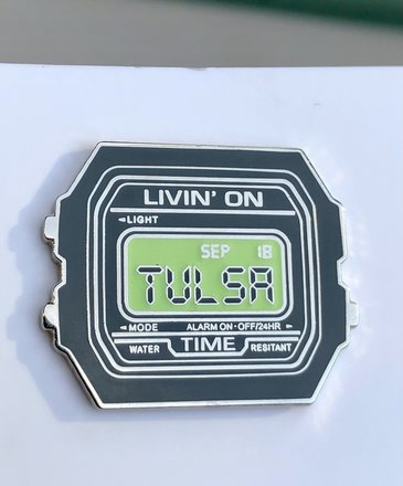 Poppe Pins Tulsa Time Watch Enamel Pin