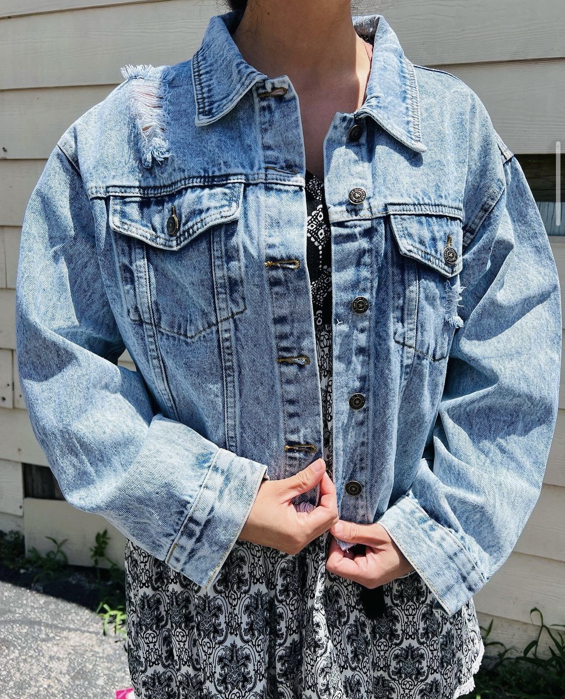 Ida Red Skyline Denim Jacket