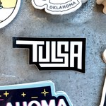 Clinton Fields Tulsa Oklahoma Black Outline Sticker