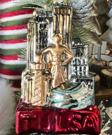 Ida Red Ida Red Tulsa Skyline Glass Ornament