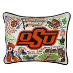 CatStudio Oklahoma State University Hand Embroidered Pillow