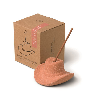 Paddywax Terracotta Incense Holder Cowboy Hat