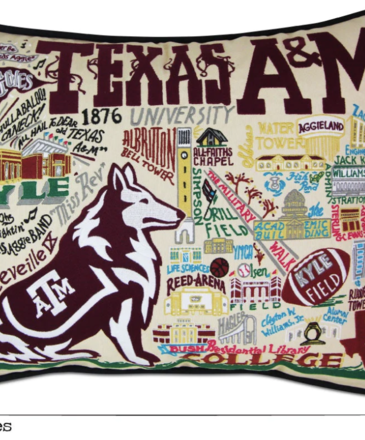 CatStudio Texas A&M University Hand Embroidered Pillow