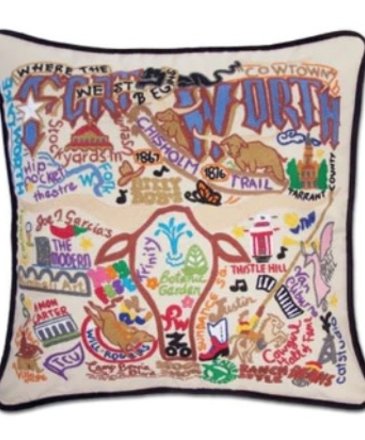 CatStudio Fort Worth Hand Embroidred Pillow