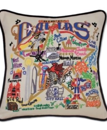 CatStudio Dallas Hand Embroidered Pillow
