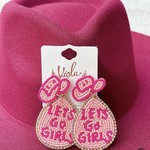 Ida Red Lets Go Girls Pink Beaded Earrings