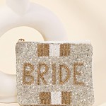Ida Red White Beaded Bride Coin Pouch
