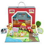 Mud Pie Farm House Wood Toy Set