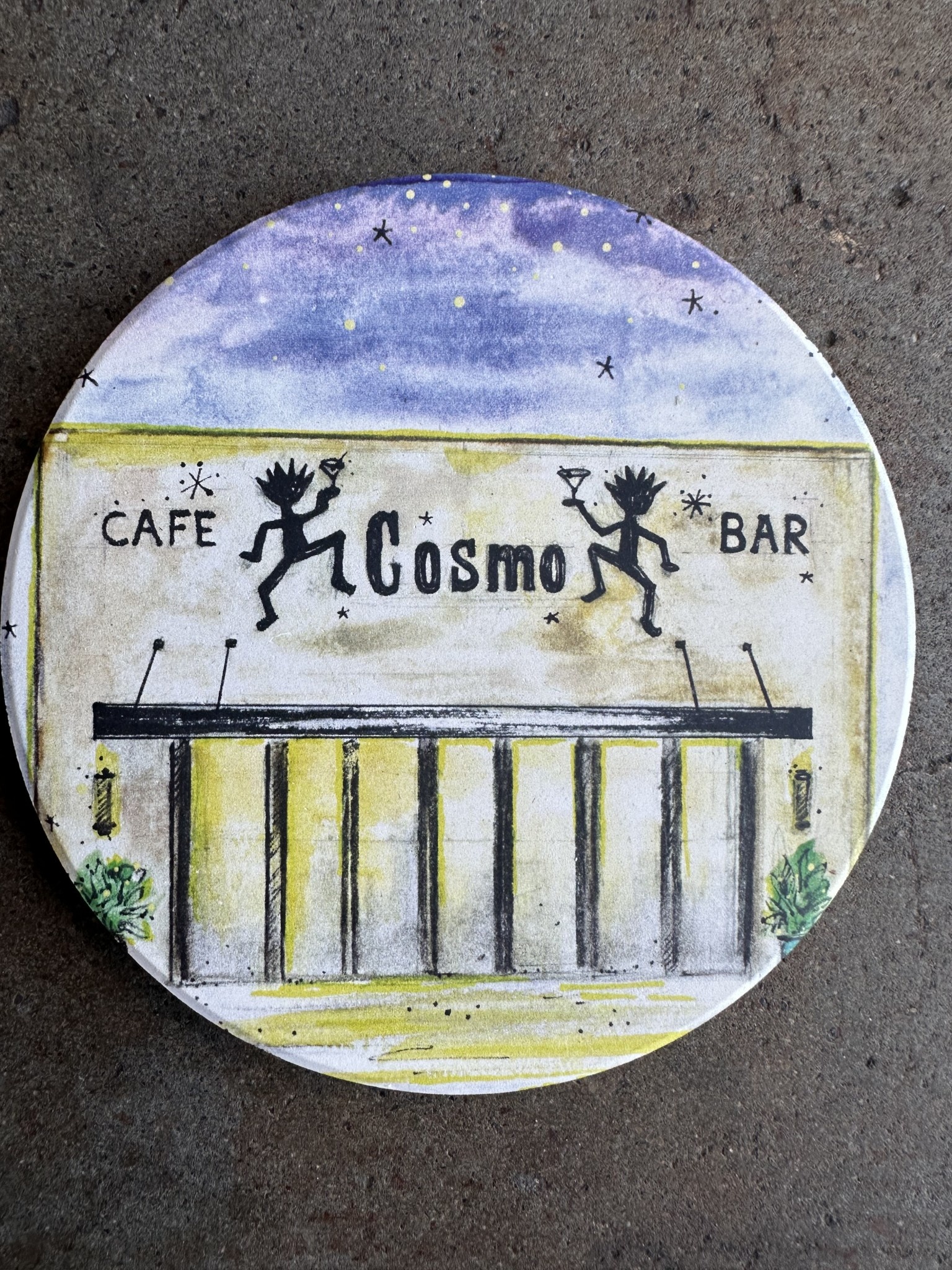 Tulsa In Ink Cosmo Cafe Coaster