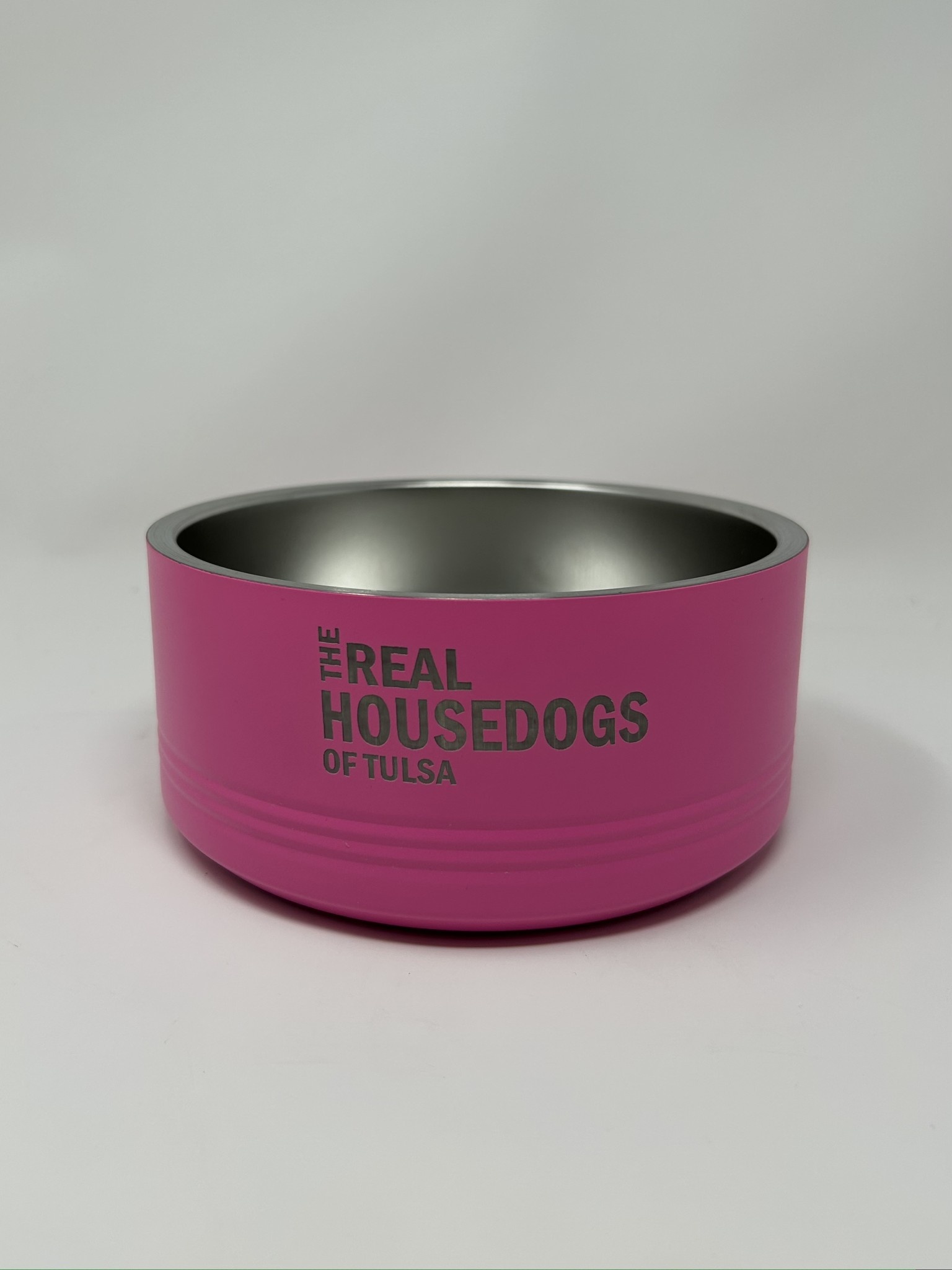 Ida Red Large Pink The Real Housedogs of Tulsa Pet Bowl