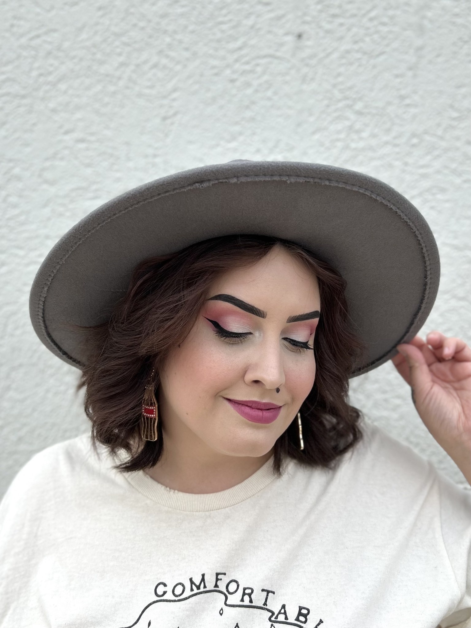 Dirty Bee Felt Gray Outback Fedora with Ribbon Band