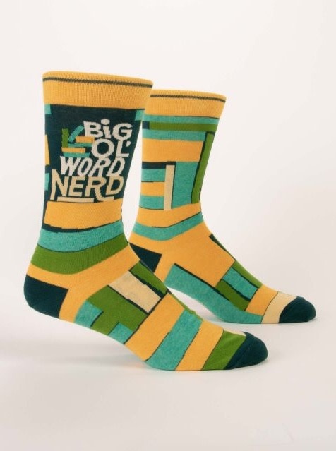 Blue Q Big Ol' Word Nerd Crew Socks