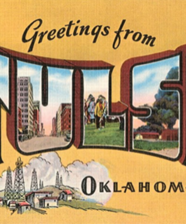 Found Image Press Yellow Greetings from Tulsa Oklahoma Magnet