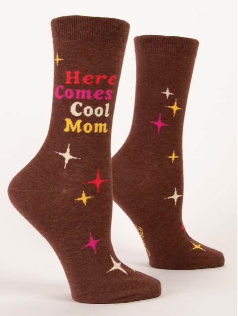 Blue Q Here Comes Cool Mom Crew Socks